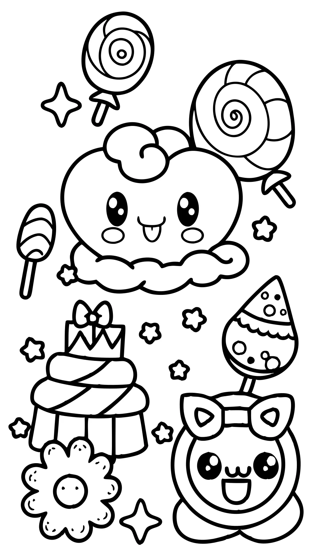 coloriages de bonbons mignons